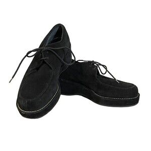 Ann Taylor black suede lace up thick sole shoe. Women’s size 7 1/2 M